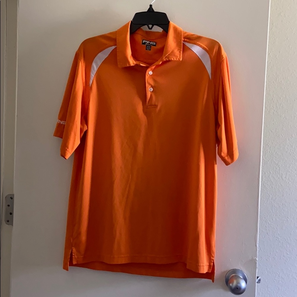 Men’s orange Ping polo